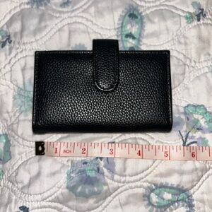 Black Leather Phone Wallet Case